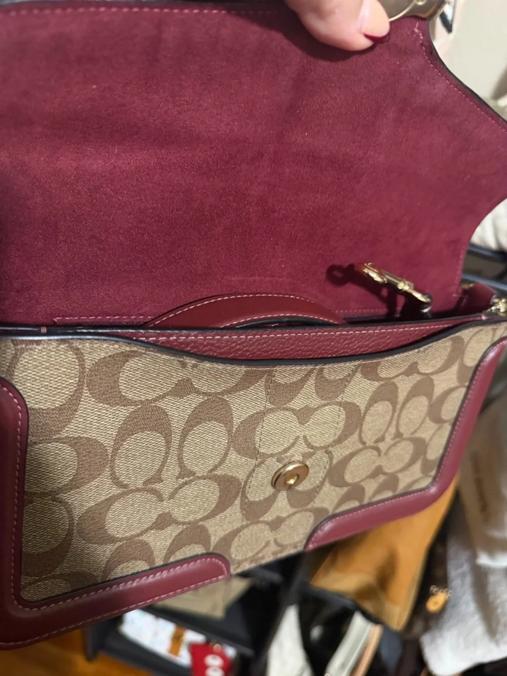 Coach Georgie in rainbow leather and signature canvas - Picture 3 of 5